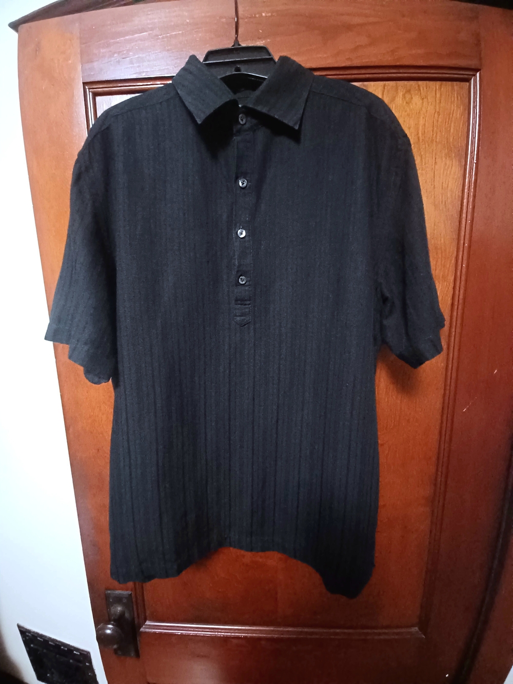 Perry Ellis Black Short-Sleeve Button-Down Shirt